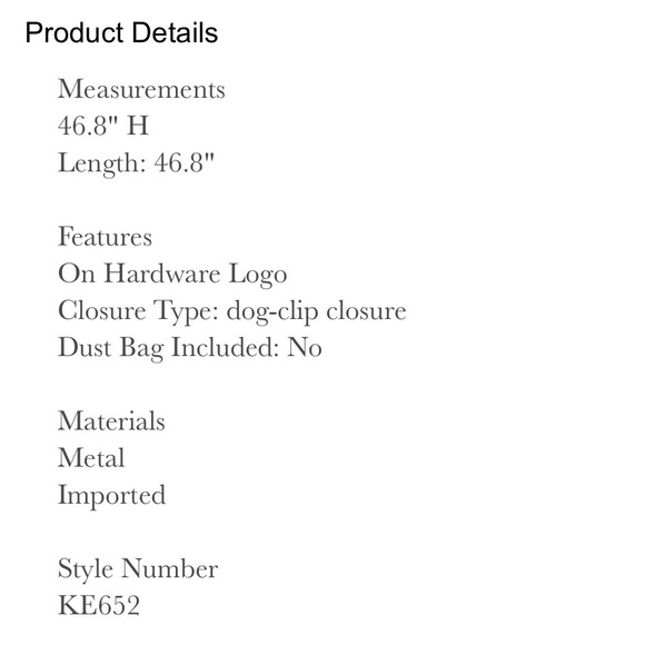 🔥🔥🆕♠️KATE SPADE GOLD 46.8” CROSSBODY CHAIN /REPLACEMENT BAG STRAP - Picture 10 of 10